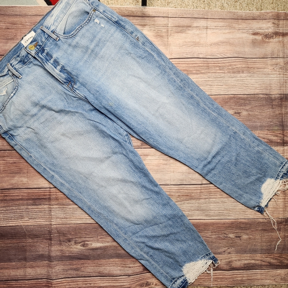 Frame Denim Light Blue Cropped Ankle Jeans - Picture 9 of 10